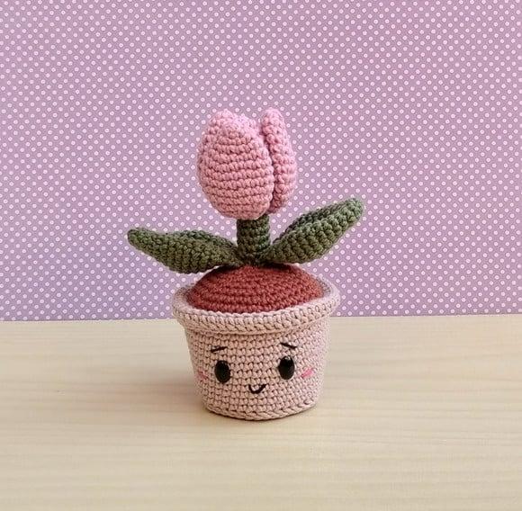 Vaso Tulipa Amigurumi