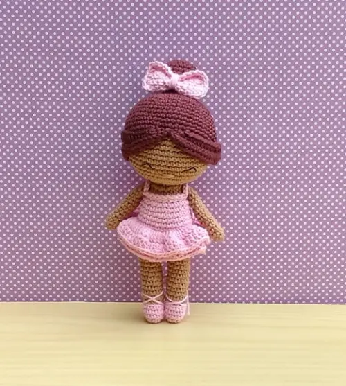 Boneca Bailarina Rosa Amigurumi