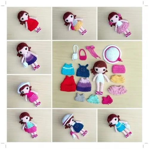 Boneca Maristela Amigurumi com Roupinhas