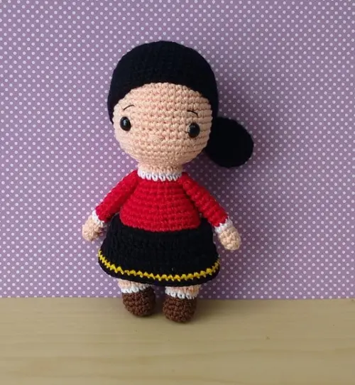 Boneca Olívia Palito Amigurumi
