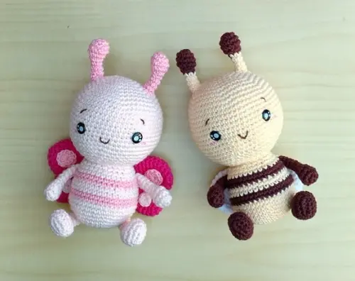 Borboleta Bia e Abelha Mia Amigurumi