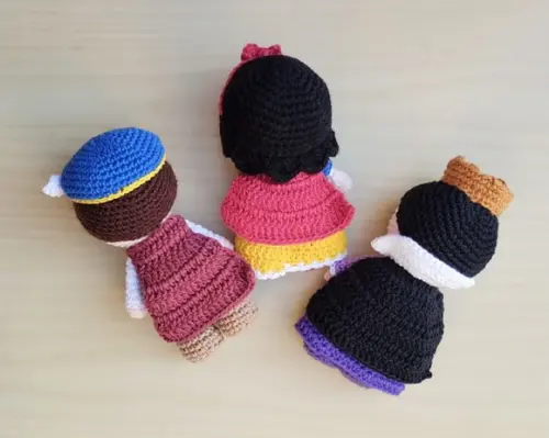 Branca de Neve, Príncipe Fernando e Rainha Má Amigurumi