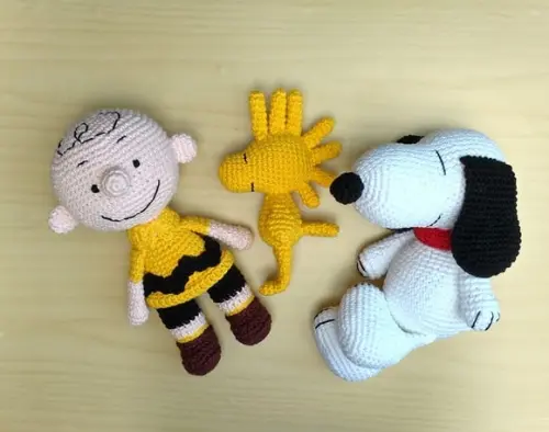 Charlie Brown, Snoopy e Woodstock Amigurumi