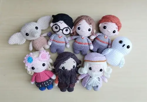 Coleção Harry Potter com 8 Personagens Amigurumi