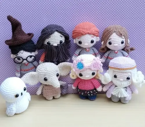 Coleção Harry Potter com 8 Personagens Amigurumi