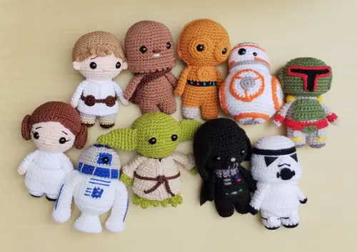 Combo Mini Star Wars com 10 Personagens Amigurumi