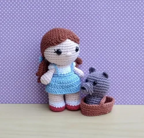 Dorothy e Totó ( o Mágico de Oz) Amigurumi