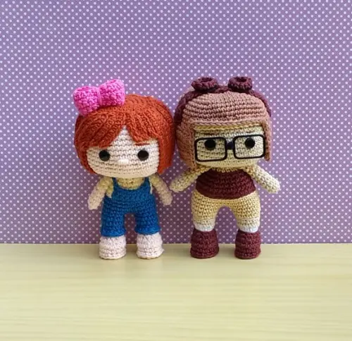 Ellie e Carl Crianças ( Up! Altas Aventuras ) Amigurumi