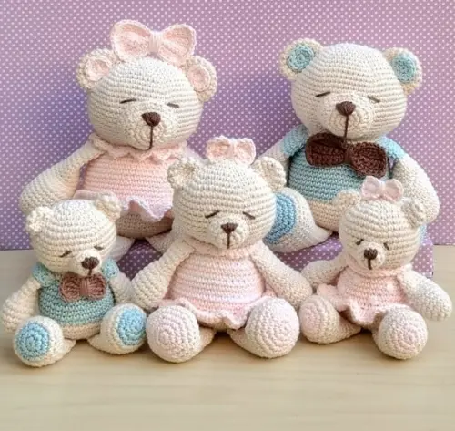 Família Urso Amigurumi