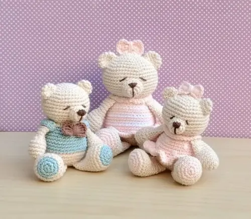Família Urso Amigurumi