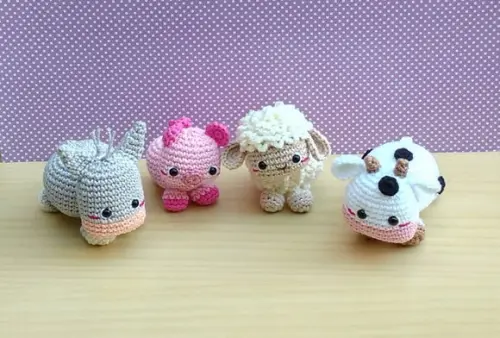 Fazendinha Pop ( Burro Porco Ovelha e Vaca Amigurumi