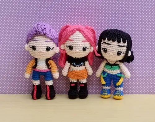 Guerreiras do K-pop - Huntrix - Rumi Mira Zoey Amigurumi