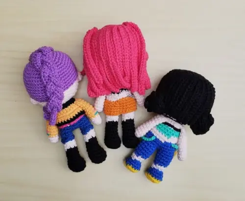 Guerreiras do K-pop - Huntrix - Rumi Mira Zoey Amigurumi