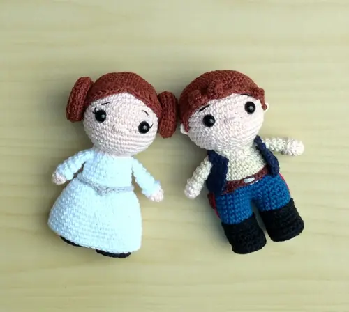 Han Solo e Princesa Leia ( Star Wars ) Amigurumi
