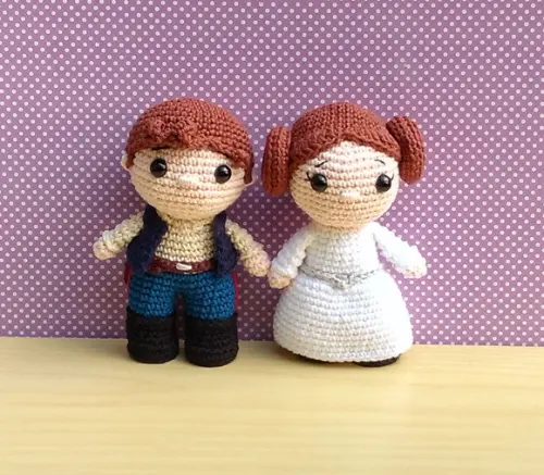 Han Solo e Princesa Leia ( Star Wars ) Amigurumi