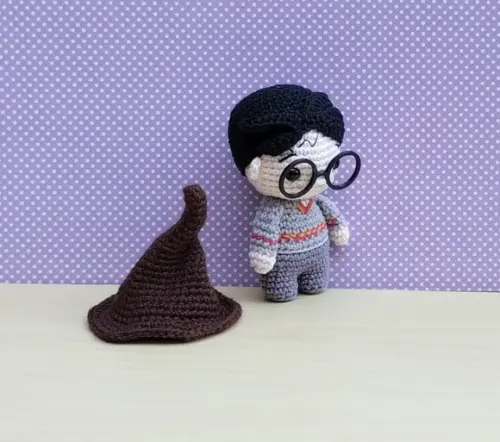 Harry Potter + Chapéu Seletor Amigurumi *pronta Entrega