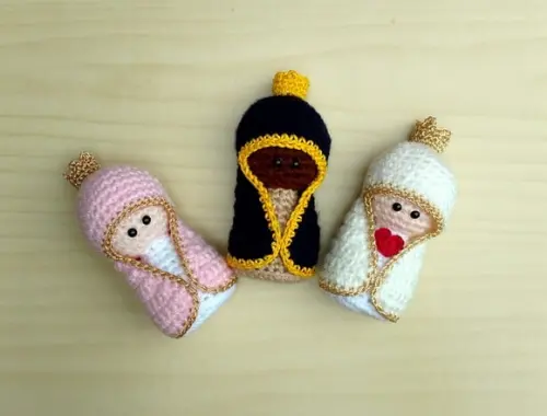 Kit com 3 Mini Nossa Senhora Amigurumi