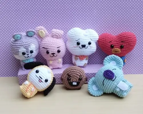 Kit Bt21 Mascotes - Bts Amigurumi *pronta Entrega