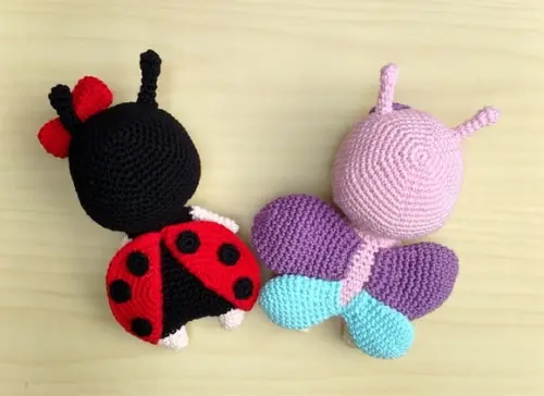 Kit Joaninha e Borboleta Amigurumi