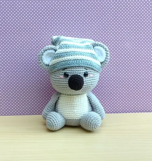 Koala (coala) Kiko com Touquinha Amigurumi