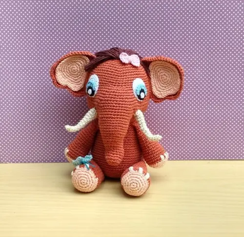 Mamute Amora Amigurumi