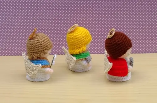 Mini Arcanjos ( São Gabriel São Rafael São Miguel) Amigurumi