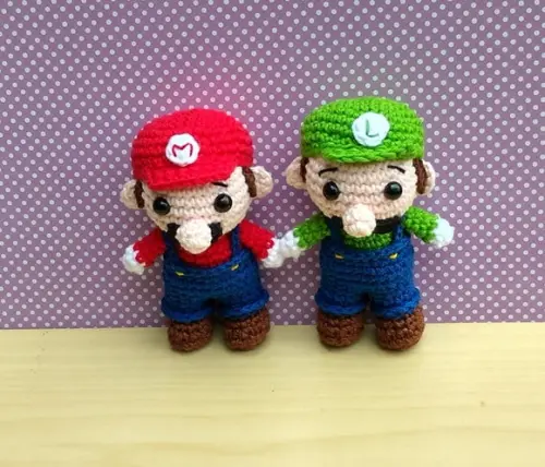 Mini Mario e Mini Luigi ( Mario Bros- Game) Amigurumi