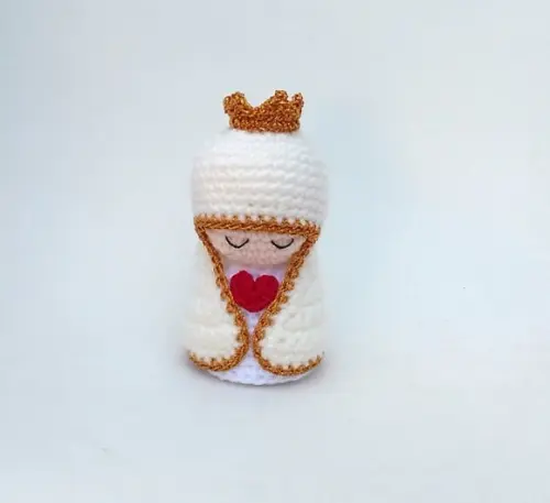 Mini Nossa Senhora de Fátima (versão2) Amigurumi