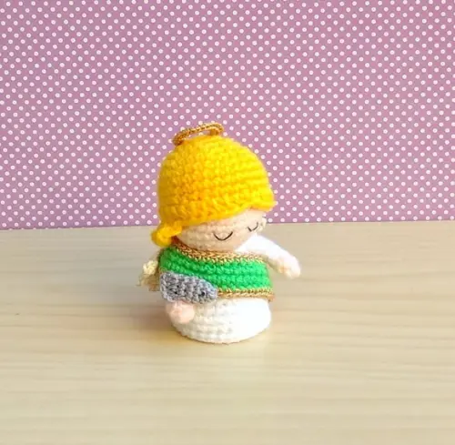 Mini São Rafael Arcanjo Amigurumi