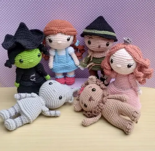 o Mágico de Oz Amigurumi com 6 Personagens