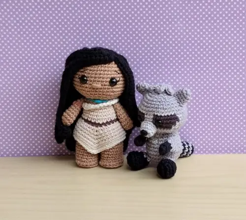 Pocahontas e Meeko (pocahontas) Amigurumi