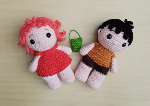 Ponyo e Sosuke Amigurumi
