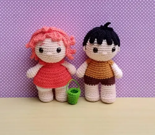 Ponyo e Sosuke Amigurumi