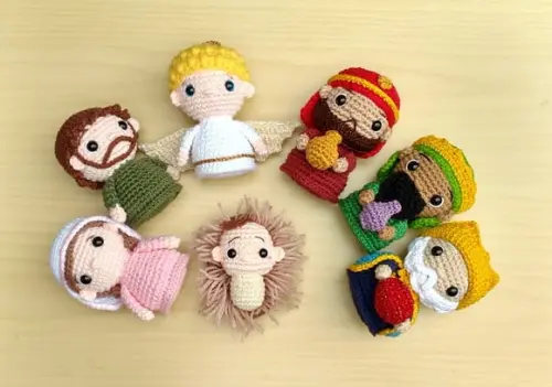 Presépio 10 Peças Amigurumi ** Burrinho Brinde