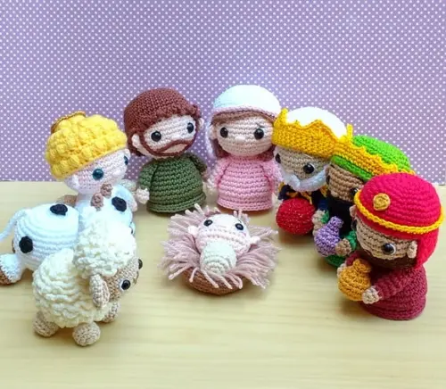 Presépio 10 Peças Amigurumi ** Burrinho Brinde