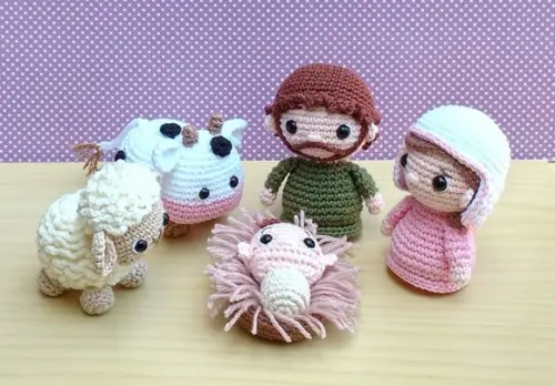 Presépio 10 Peças Amigurumi ** Burrinho Brinde