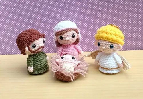 Presépio 10 Peças Amigurumi ** Burrinho Brinde
