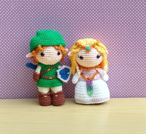 Princesa Zelda e Link (a Lenda de Zelda) Amigurumi