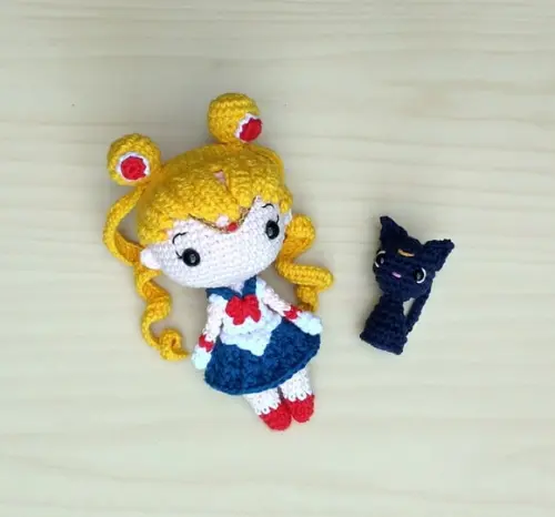 Sailor Moon e Luna Amigurumi