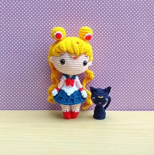 Sailor Moon e Luna Amigurumi