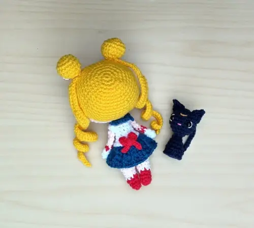 Sailor Moon e Luna Amigurumi