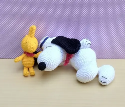 Snoopy Marinheiro e Woodstock Amigurumi