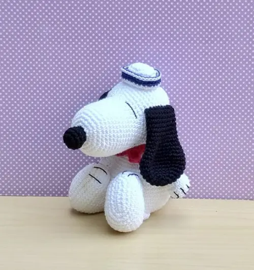 Snoopy Marinheiro Amigurumi