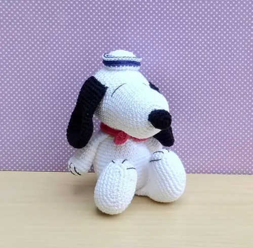 Snoopy Marinheiro Amigurumi