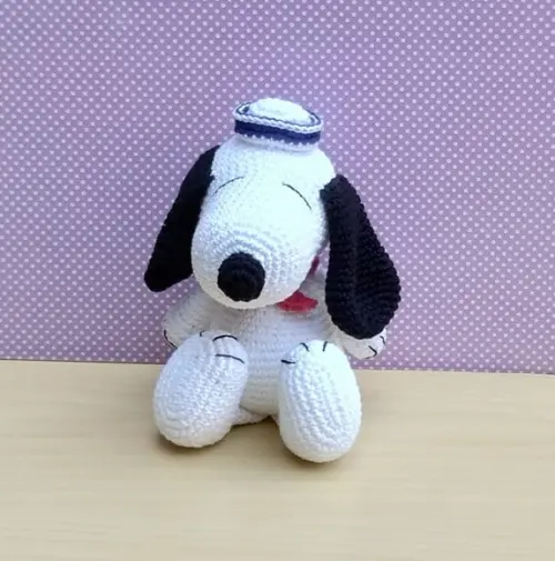 Snoopy Marinheiro Amigurumi