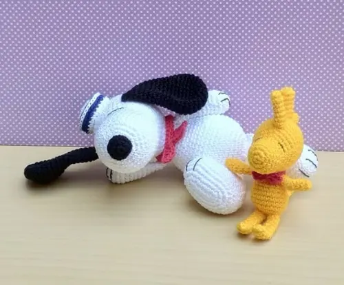 Snoopy Marinheiro e Woodstock Amigurumi