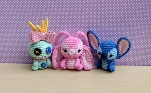 Trio Xepa, Angel e Stitch Amigurumi - Lilo & Stitch