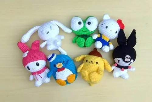 Turma Hello Kitty 7 Peças Amigurumi