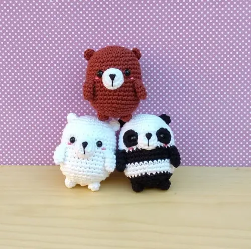 Ursos sem Curso - Panda , Polar e Pardo Amigurumi