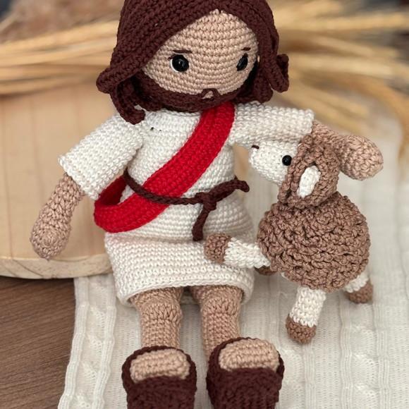Jesus e Cordeiro Amigurumi